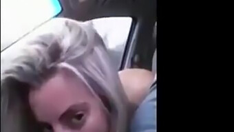 Blonde Amateur Gives Car-Side Oral Pleasure