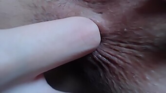 Close-Up Da Penetração Anal Com Dedilhado Profundo E Brincadeira Com Brinquedos