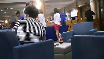 Two Asian College Girls At Orientation, Showcasing Their Long Legs