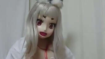 Japansk Räv I Kigurumi-Kostym